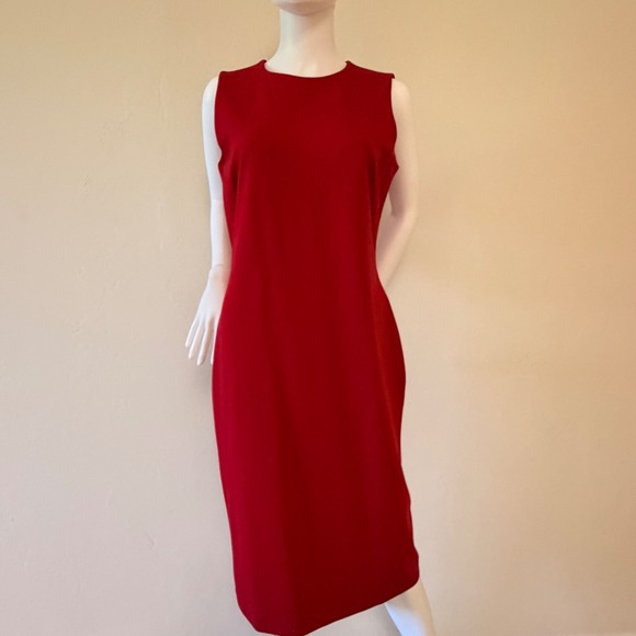J.McLaughlin Dresses & Skirts - J.McLaughlin Devonshire Dress Holiday Red‎ Sleeveless Sheath Midi Womens Size M